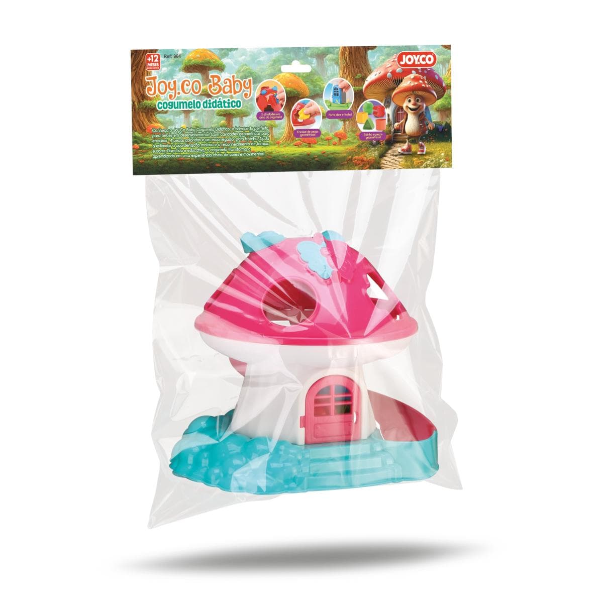 Joy.Co Baby Cogumelo Didático Rosa Solapa