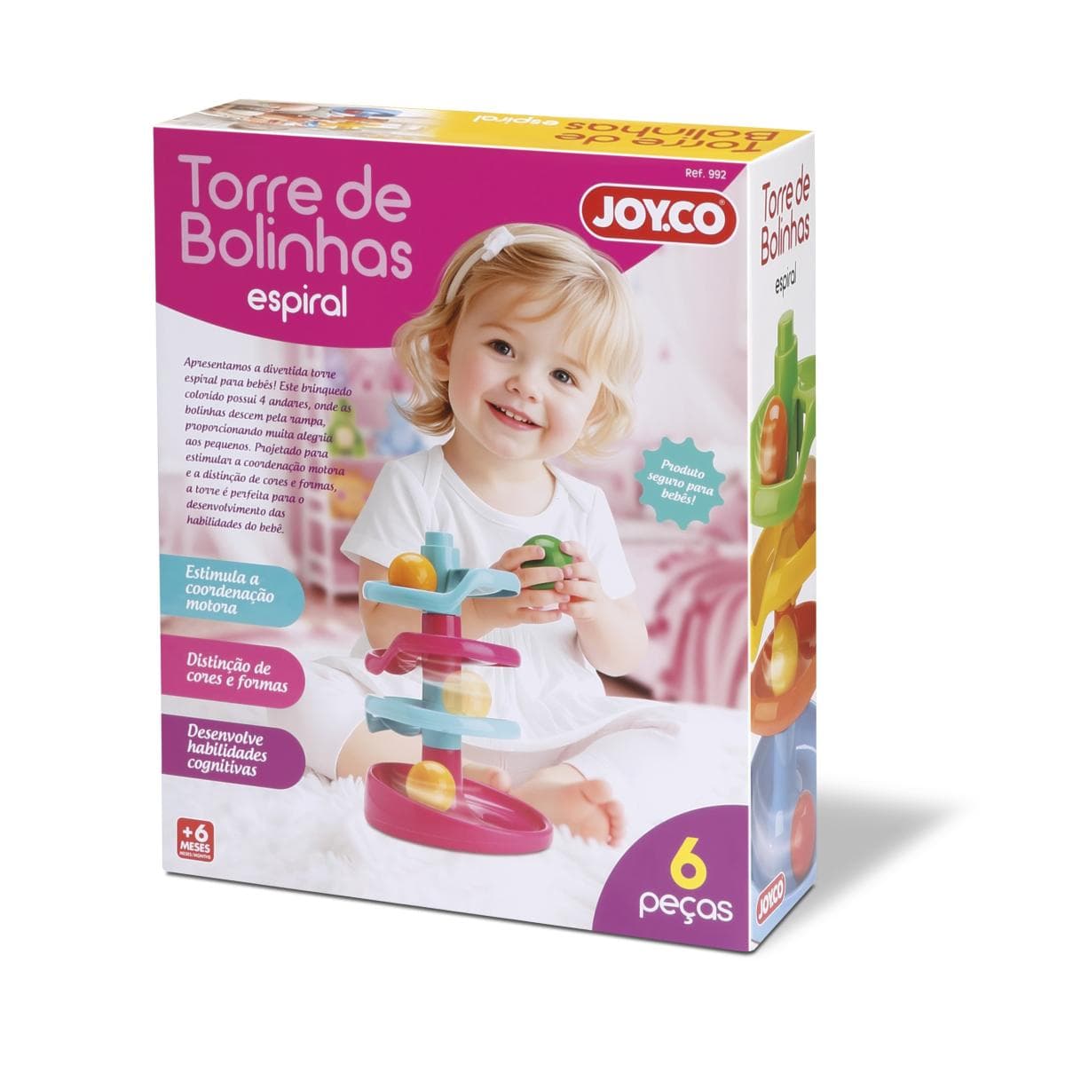 Torre De Bolinhas Espiral Rosa Joy.Co